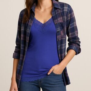 New Mossimo supply co Purple lace tank full length top large